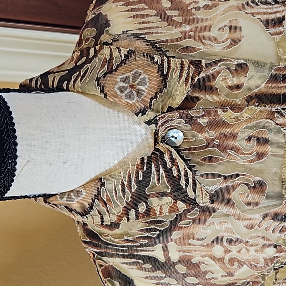 ALFRED DUNNER BUTTON DOWN SHIRT TOP BLOUSE ANIMAL PRINT LEOPARD 8 INSTINCT - Picture 2 of 9